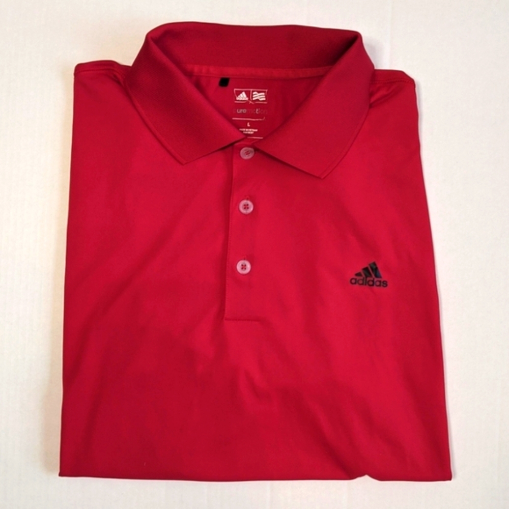 Adidas Puremotion Golf Shirt | Red & Black | L